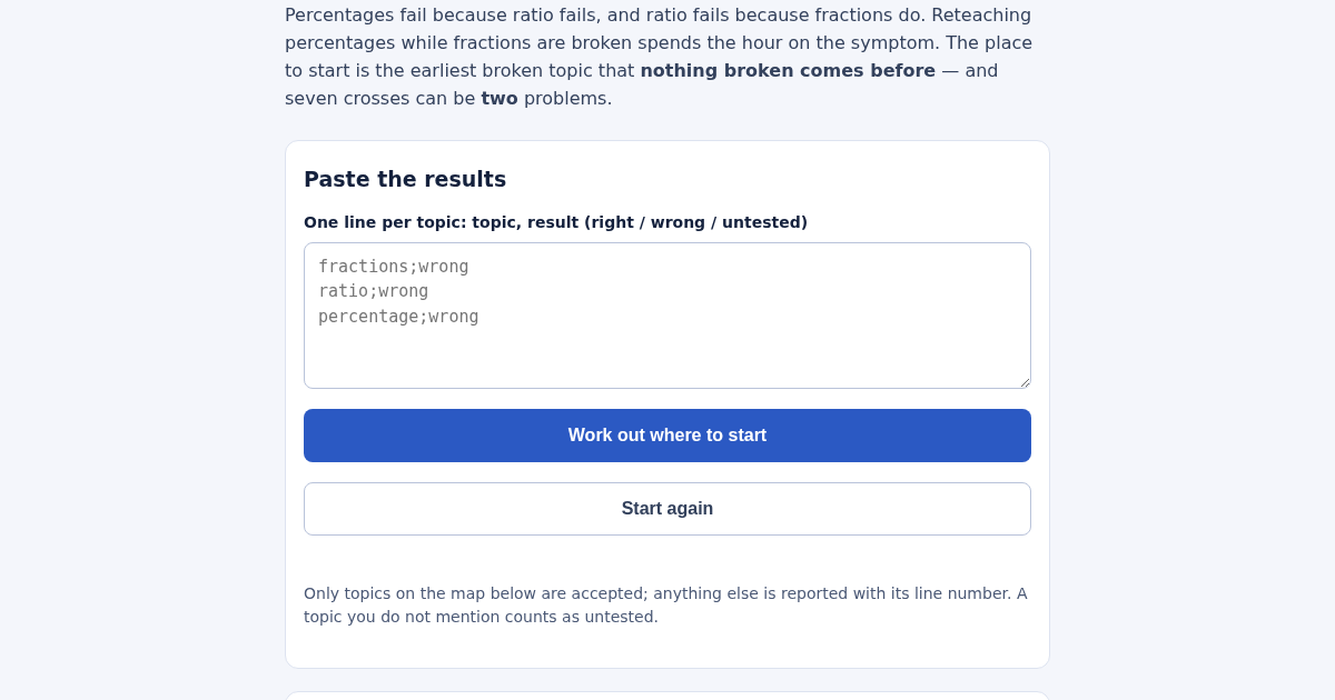 Which wrong answer to fix first